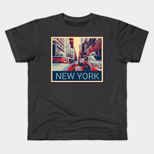 New York in Shepard Fairey style Kids T-Shirt